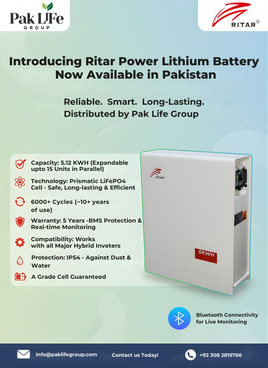 RITAR POWER Lithium Battery Model BAT-5KWH IP54 (5 Year Warranty)