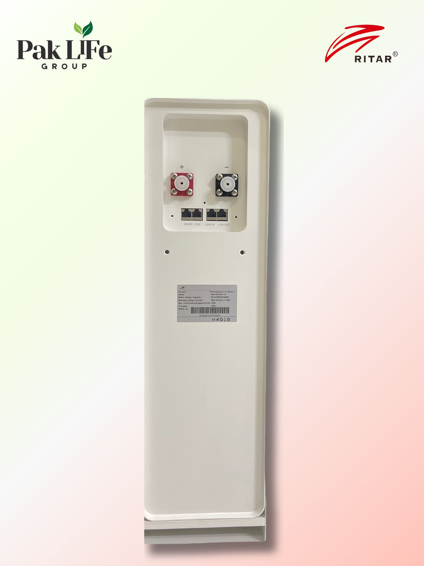 RITAR POWER Lithium Battery Model BAT-5KWH IP54 (5 Year Warranty)